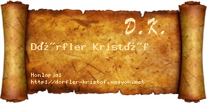 Dörfler Kristóf névjegykártya