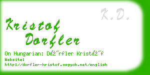 kristof dorfler business card